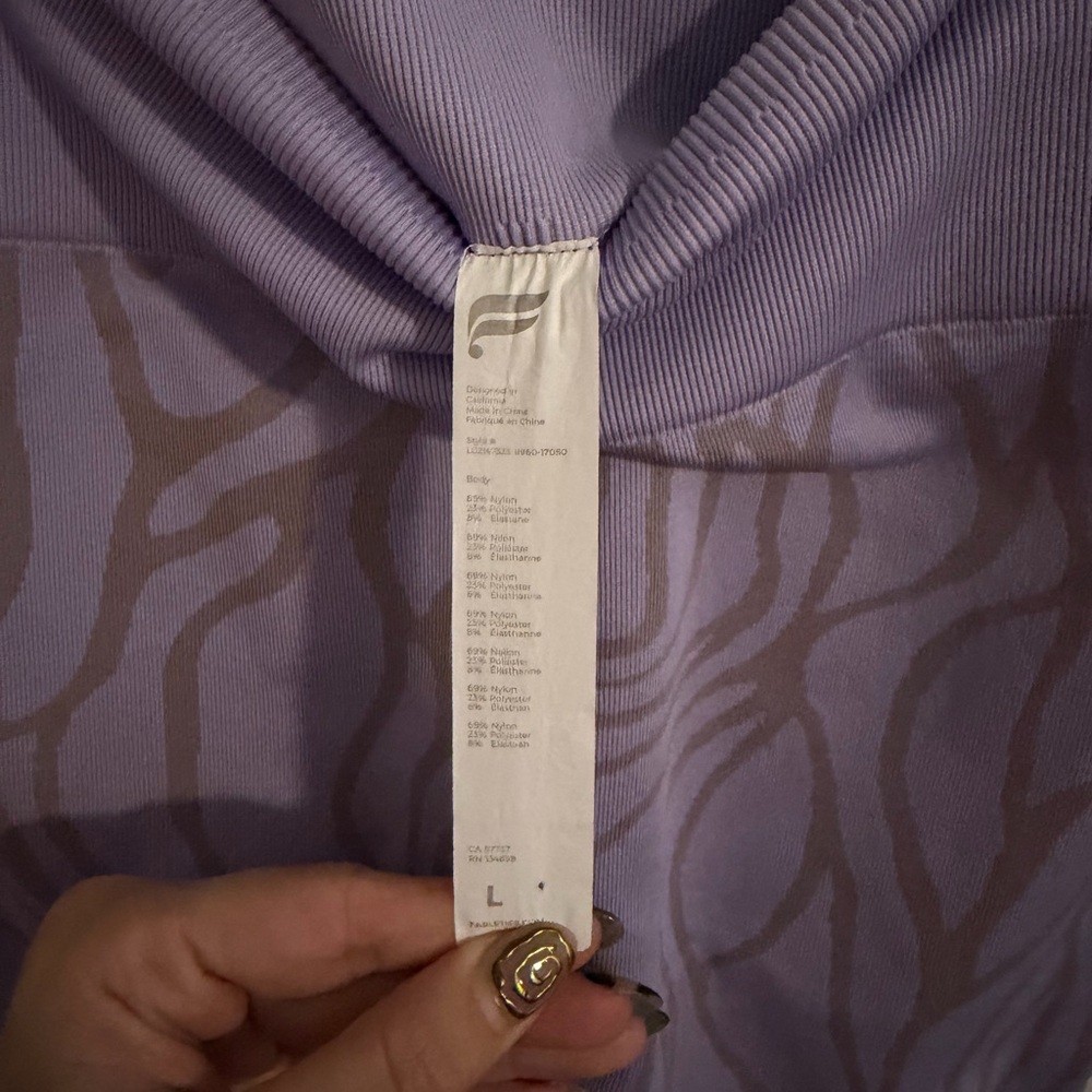 Fabletics Lavender and Brown Patterned Leggings - image 2